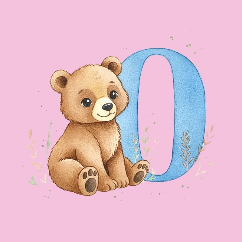 Bär mit Buchstabe O
