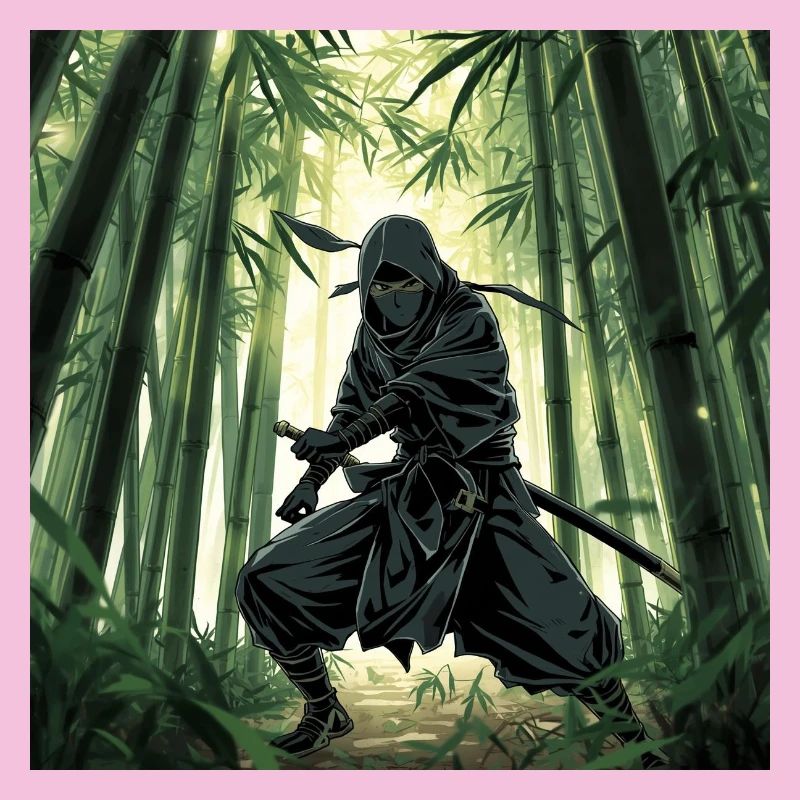 Ninja in the bamboo forest