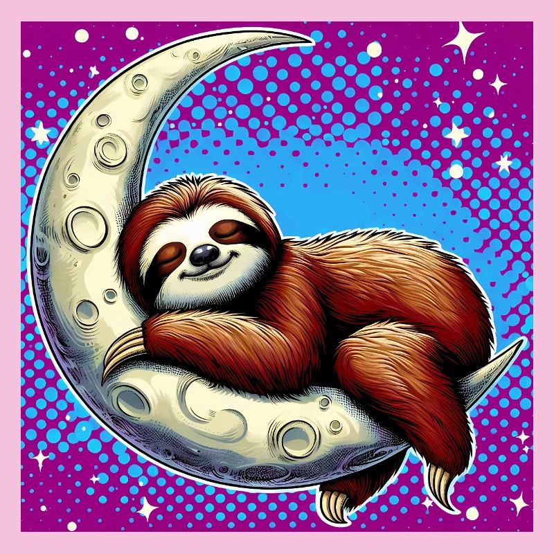 Faultier schläft auf dem Mond