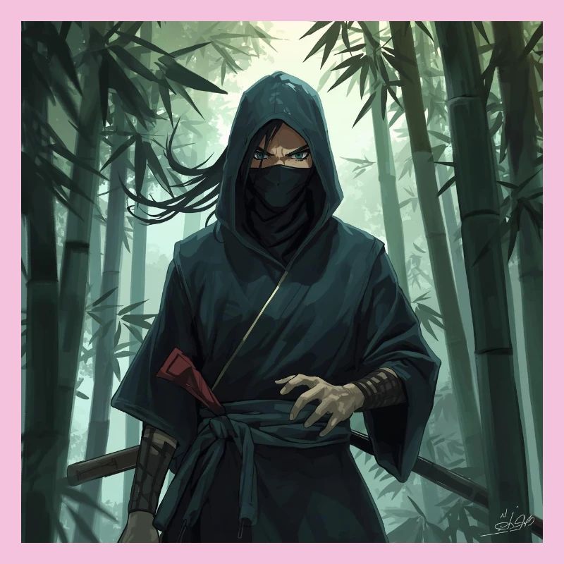 Ninja dans la forêt de bambous