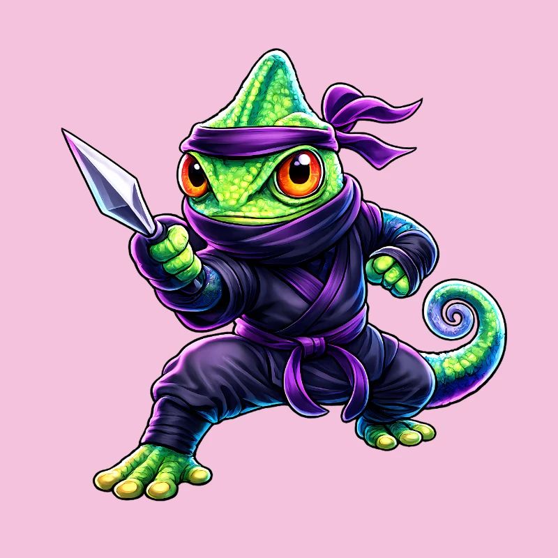 Neon-Chamäleon Ninja Cyberpunk-Tier