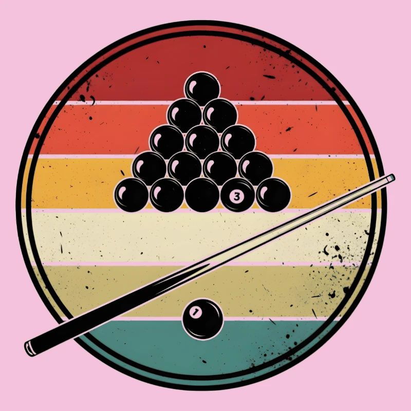 Vintage retro billiard player gift
