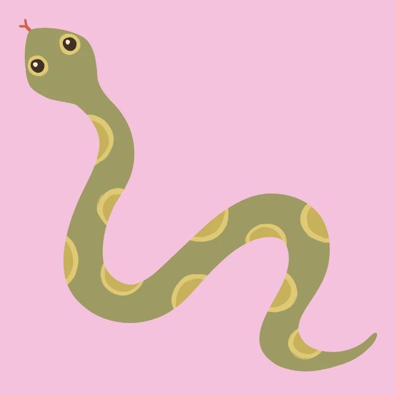 Olive Patterned Snake Illustration