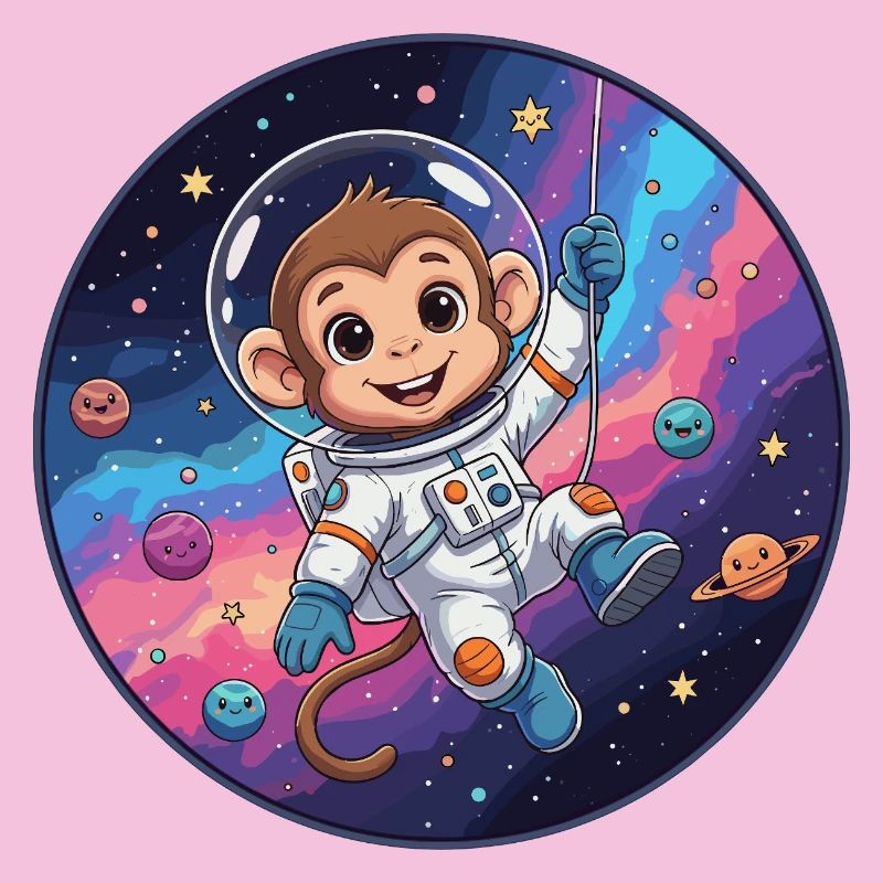 Monkey Astronaut in Star Space