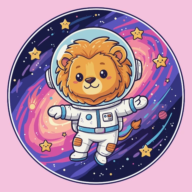 Astronaute Lion dans l’espace