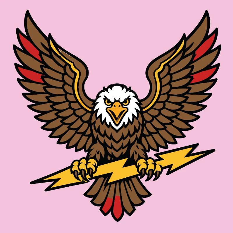 Alter-Schule-Tattoo-Stil Lightning Eagle