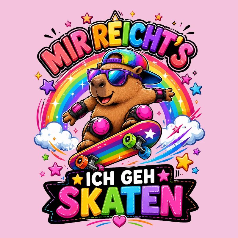 Skate Capybara Regenbogen
