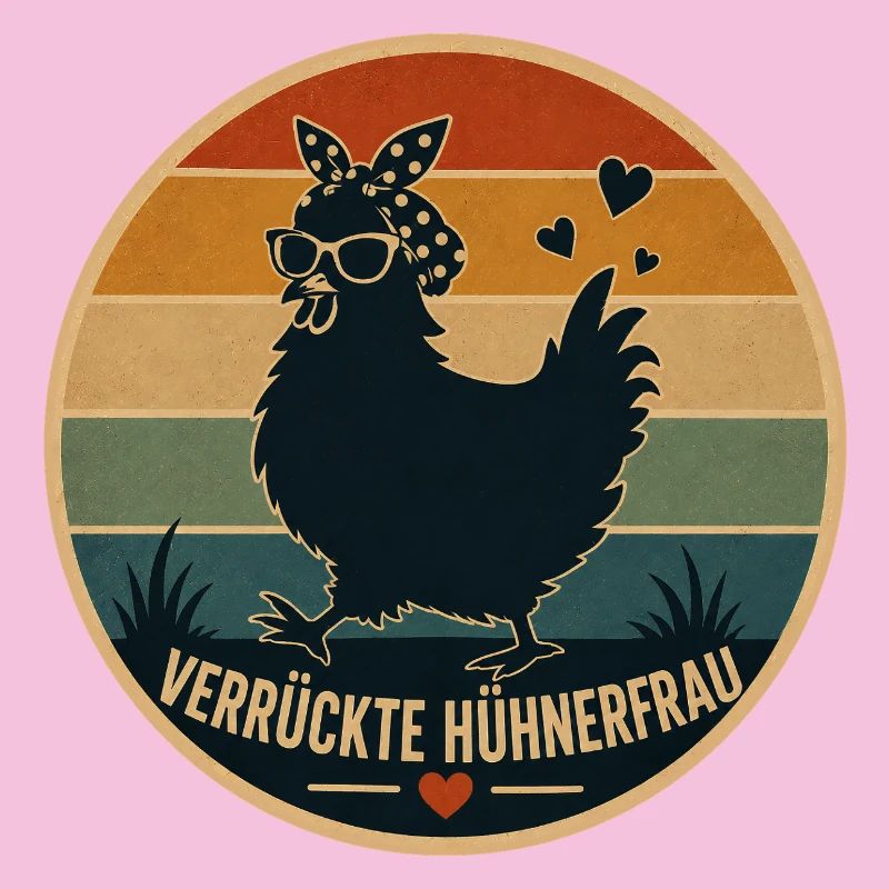 Hühnerfrau Retro