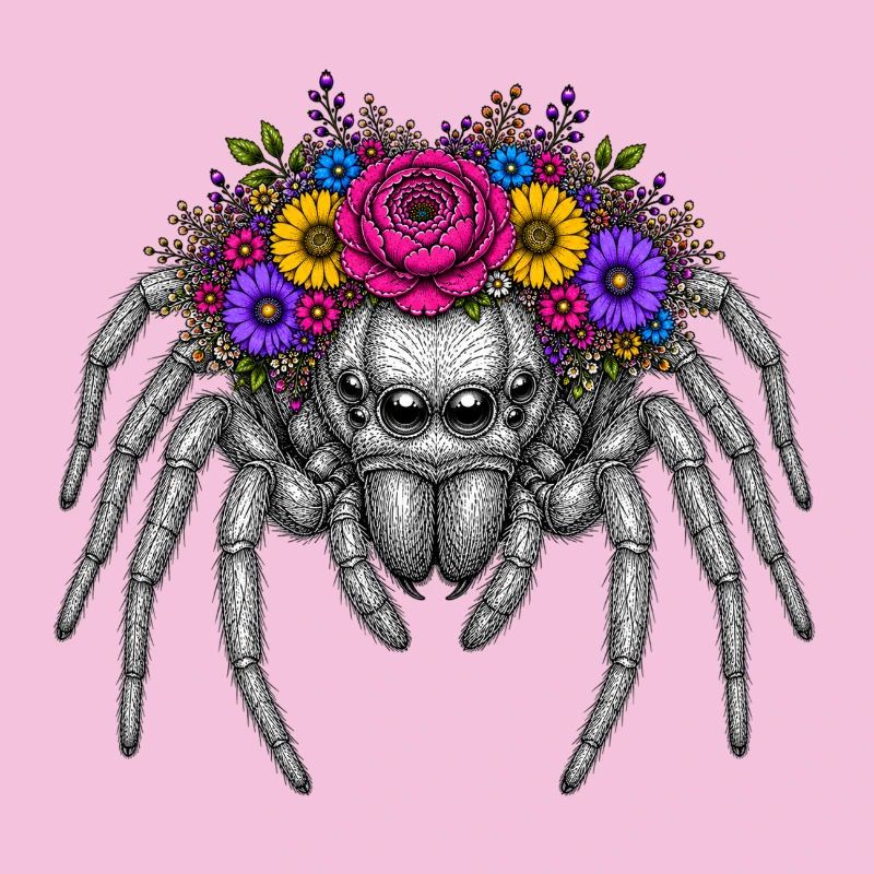 Blütenkranzspinne Illustration