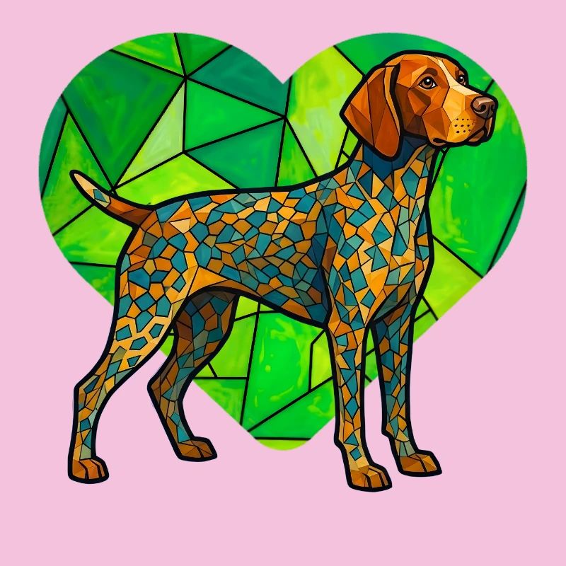 Cubist German Shorthaired Pointer Geometric Art