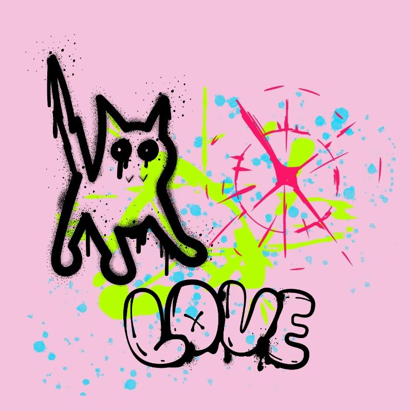 Neon Graffiti Splatter Muster