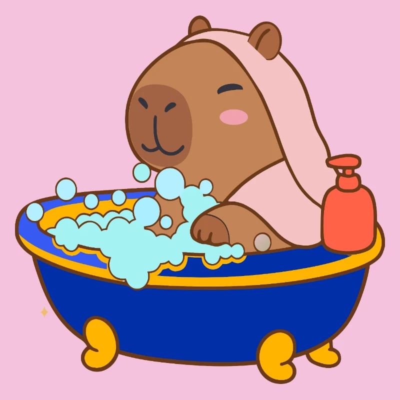 Bain moussant de capybara Dessin animé douillet Splash & Chill