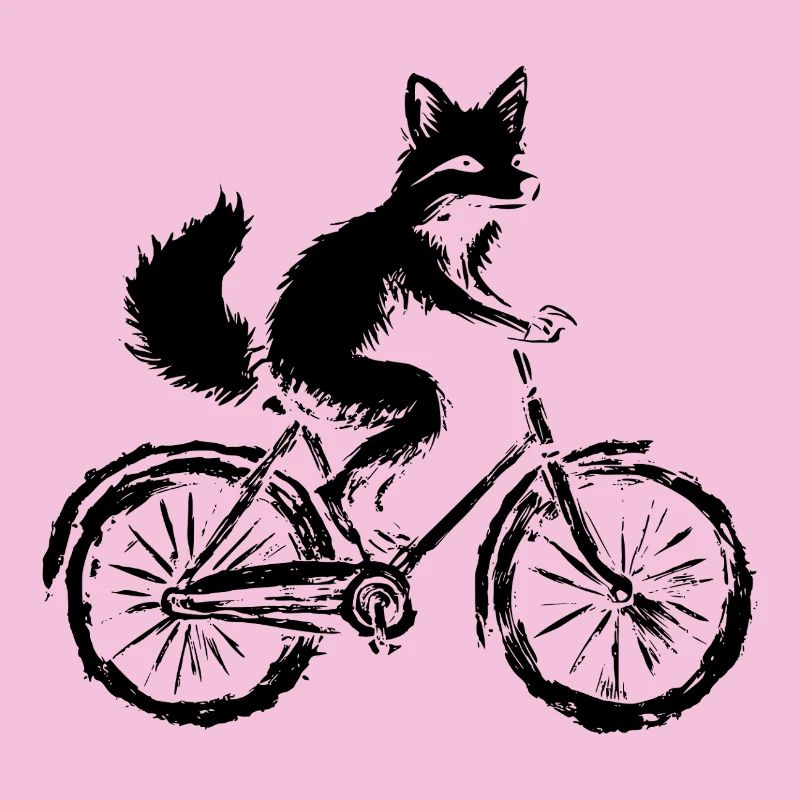 Funny Bicycle Fox