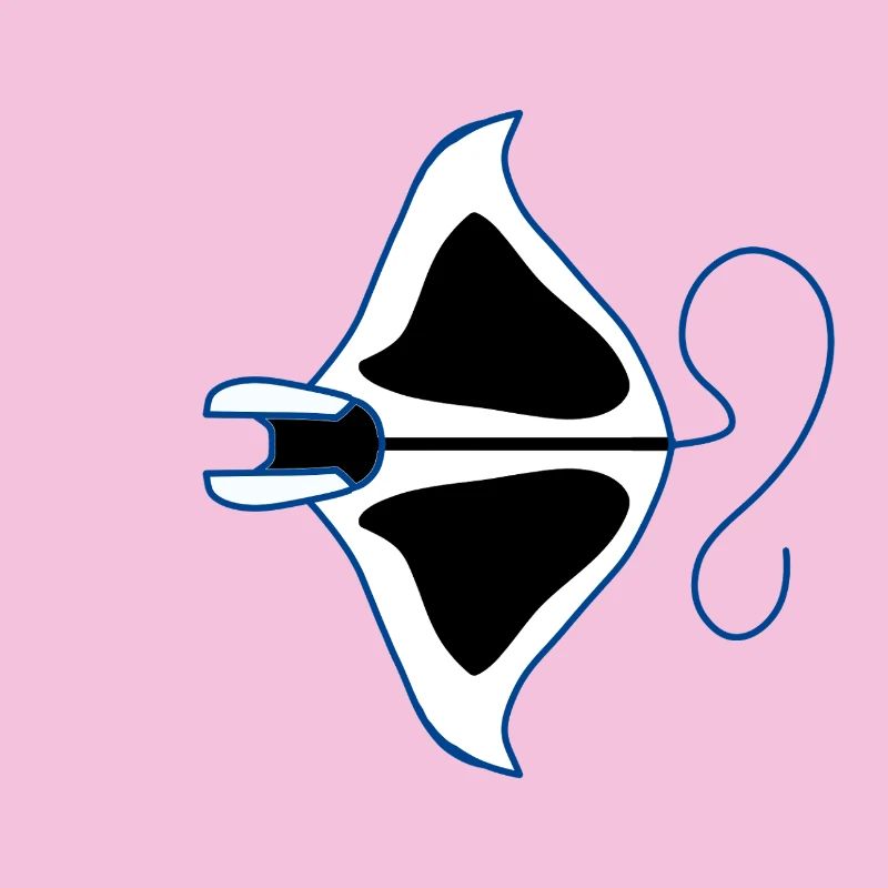 Blauer Umriss Manta-Silhouette