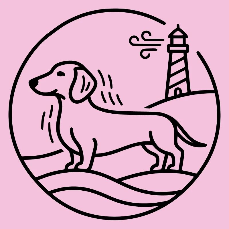 Teckel au lac