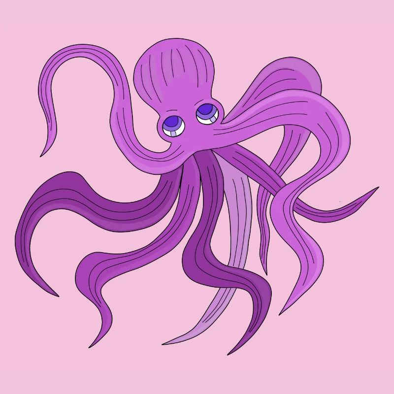 A fluffy octopus swinging tentacles