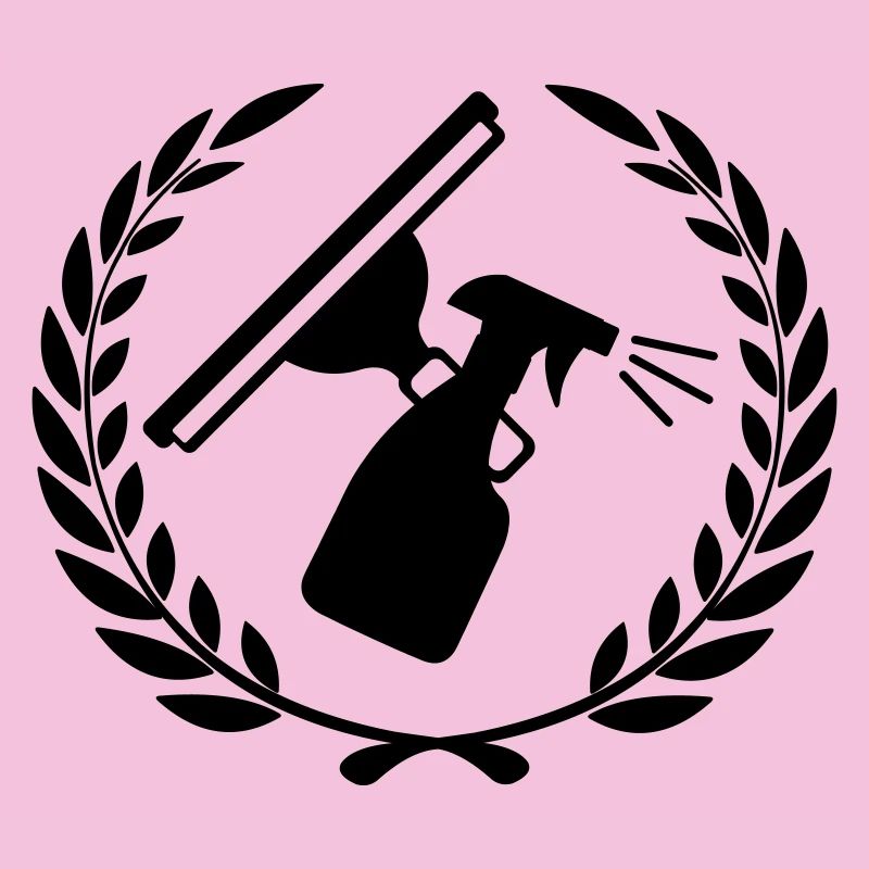 Fensterputzer-Logo mit Lorbeerkranz