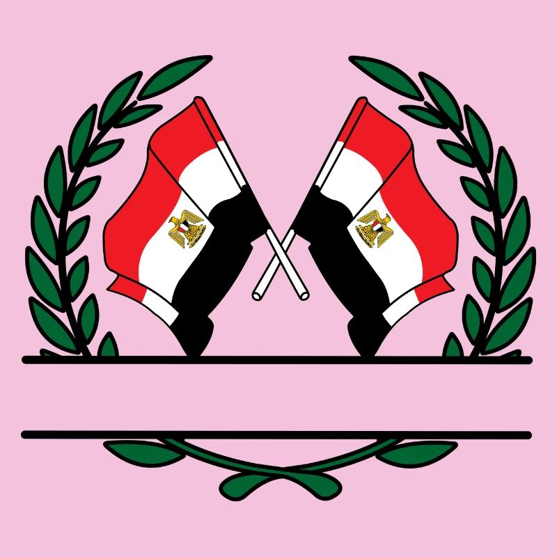 Drapeaux Égypte couronne de laurier bannière