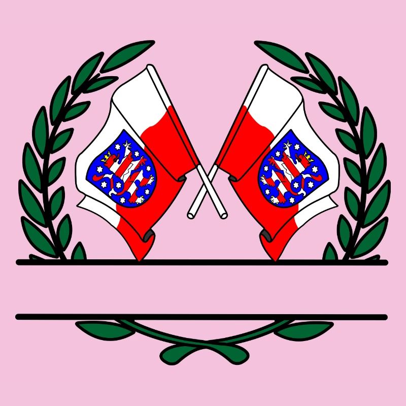 Flags Thuringia laurel wreath banner