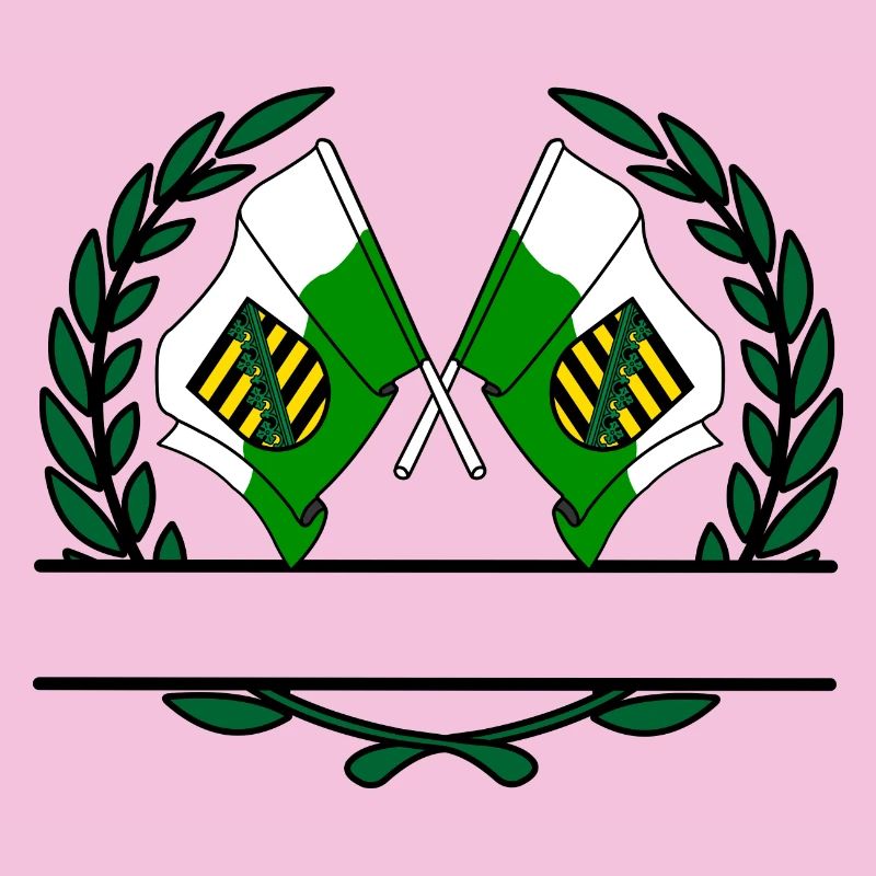 Drapeaux Saxe couronne de laurier bannière