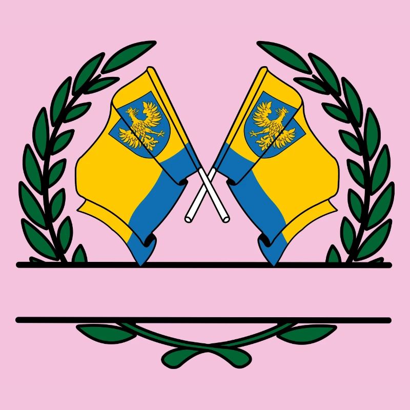 Drapeaux Opole couronne de laurier bannière