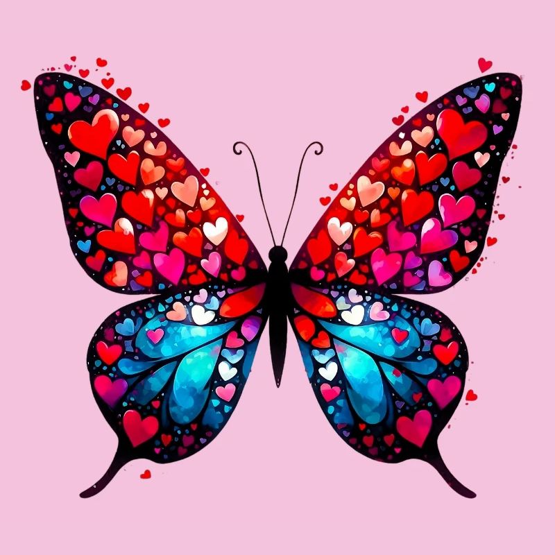 Schmetterling mit Herzen