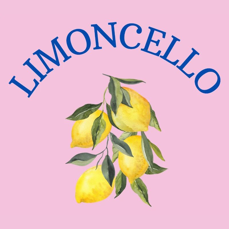 Limoncello – citrons sur une branche avec lettrage