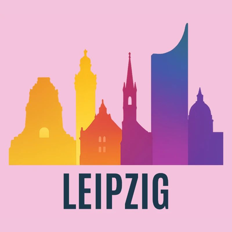 Leipzig Skyline Farbverlauf