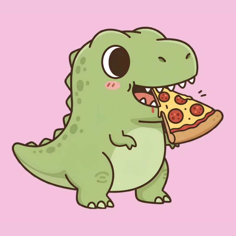 T-Rex eats pizza