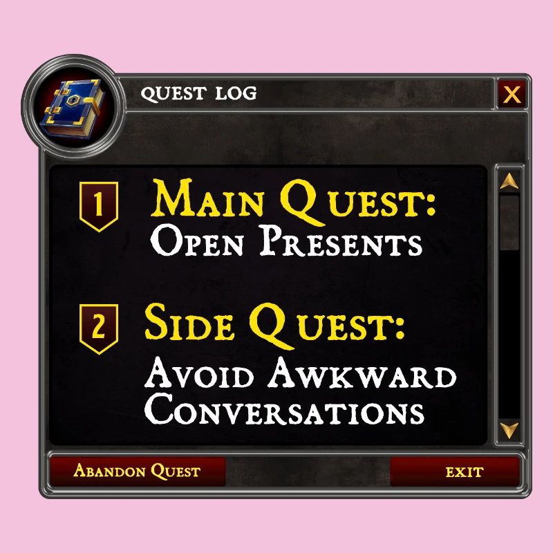 Main Quest Open Presents Side Quest Avoid