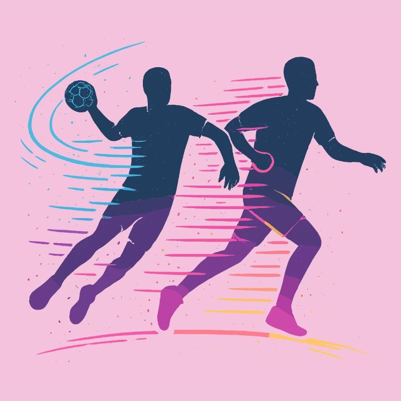 Handball Neon Player, Fast Attack, Team