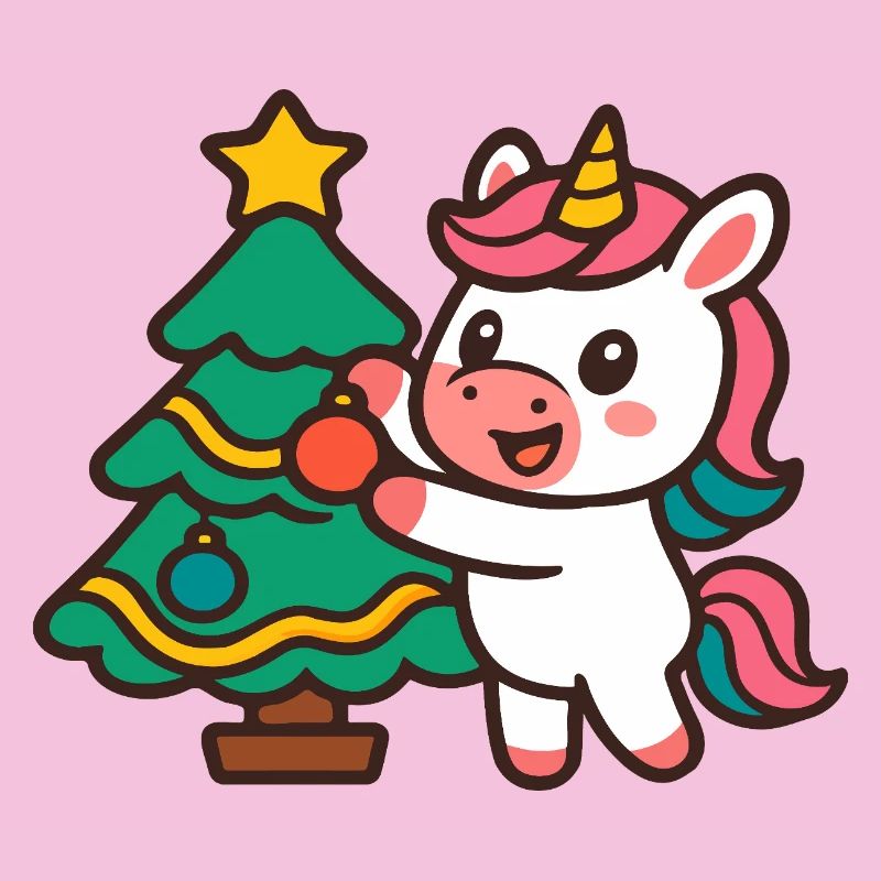 Niedlicher Einhorn-Weihnachtsbaum