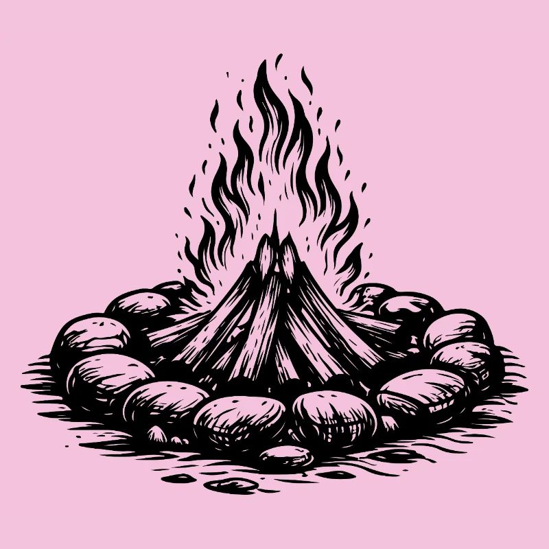 Icône du feu de camp Bois
