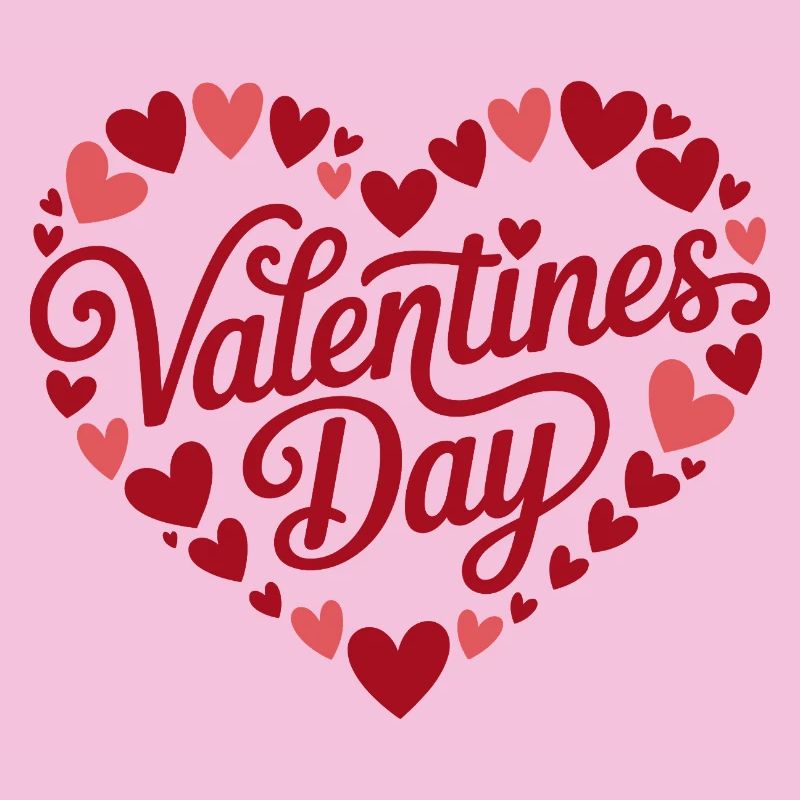 Valentine's Day Heart Font Pattern