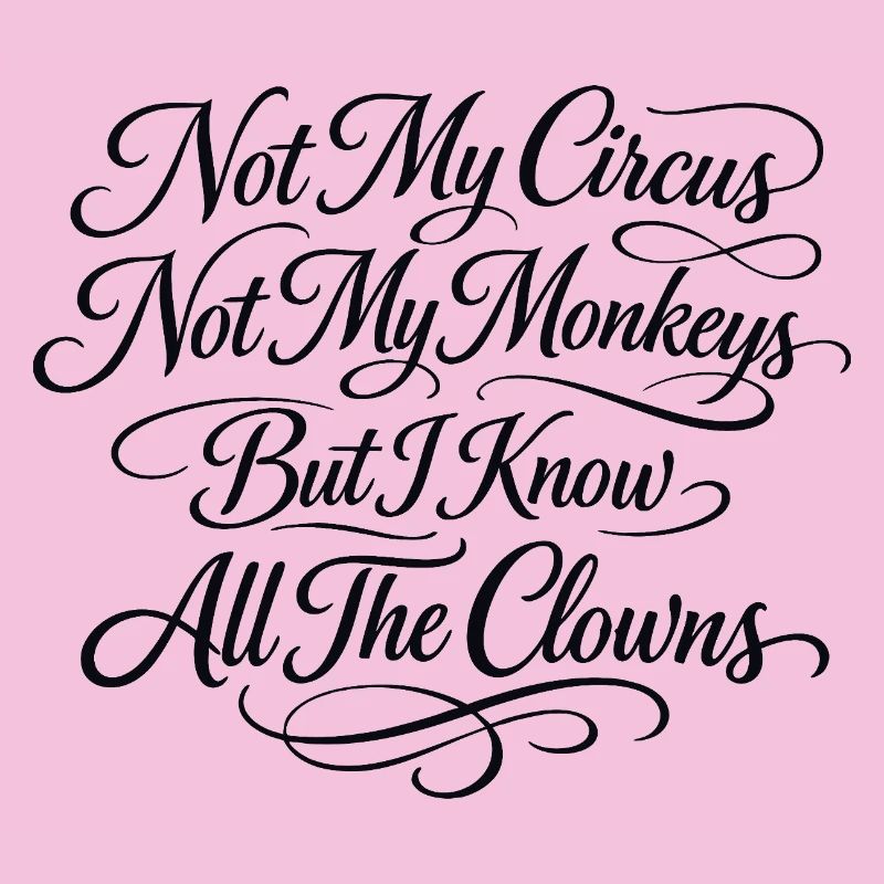 Pas mon cirque, pas mes singes, je sais
