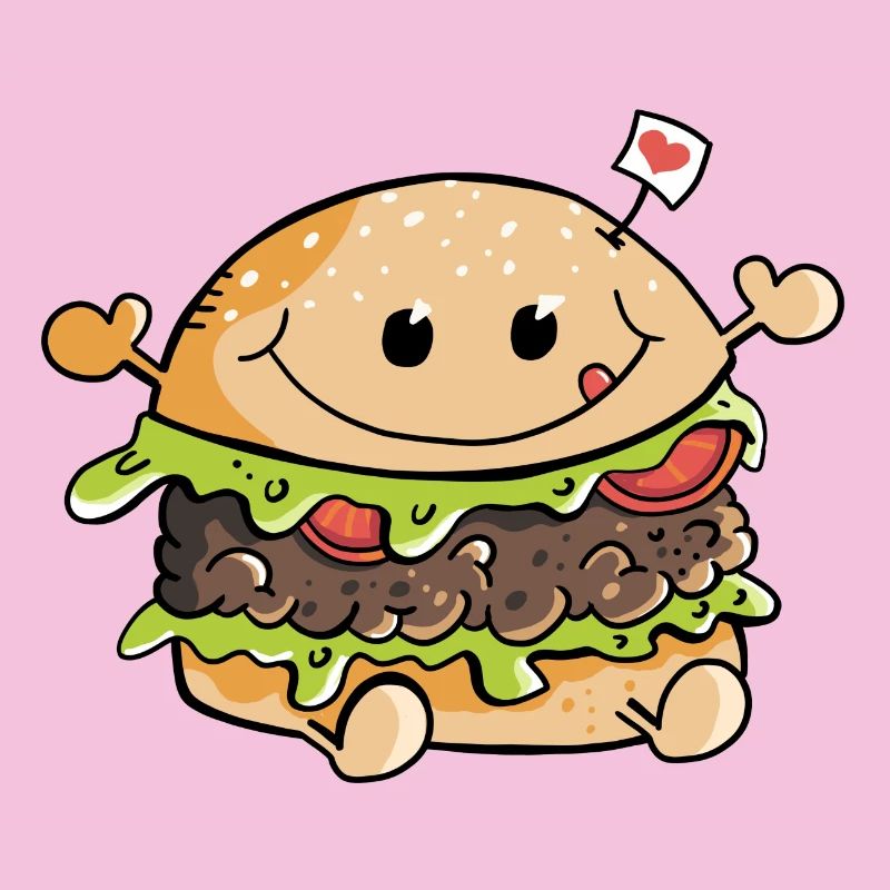I Love Hambuger - Burger - Brötchen - Essen - Herz