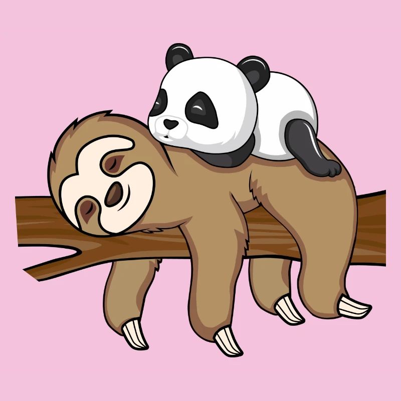 Sloth And Panda Süßes Tier Design