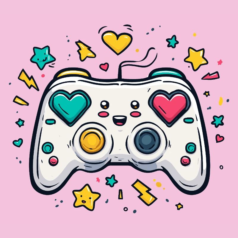 Heart Controller Neon Game Design
