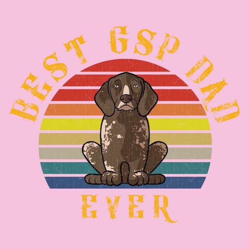Best GSP Dad Ever German Shorthaired Pointer Retro