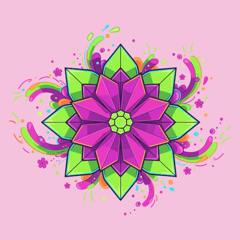 Fleur de mandala colorée