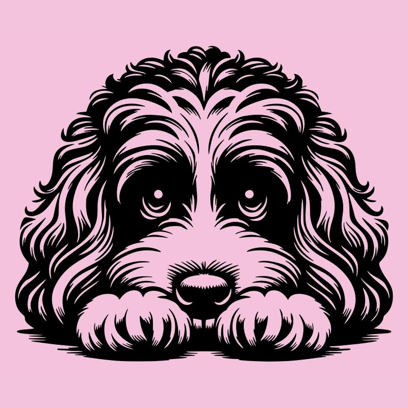 Cavapoo Head with Paws