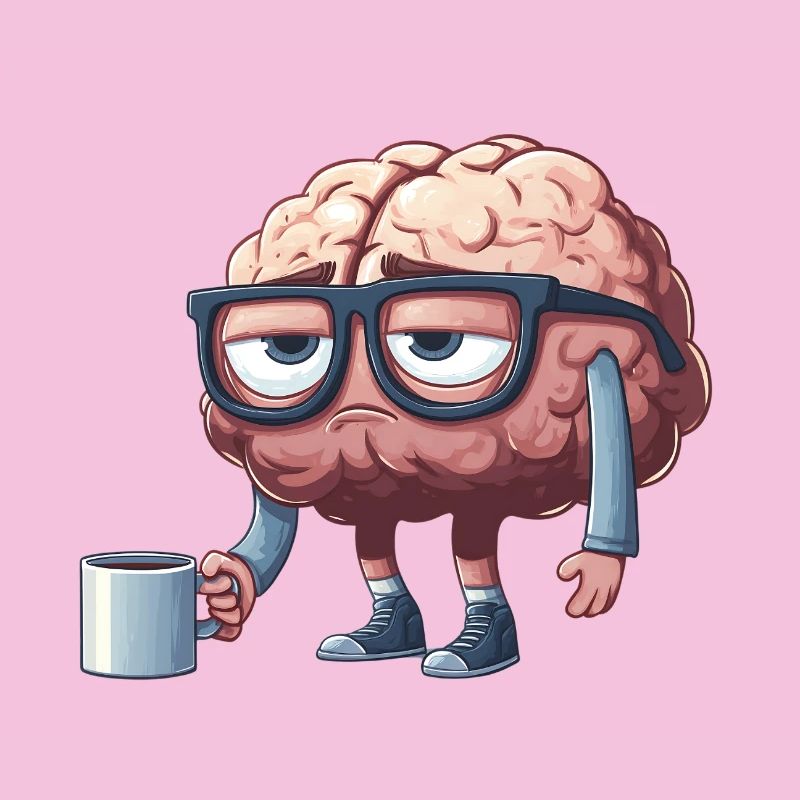 Breloque cérébrale décontractée avec café