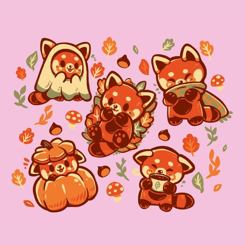 Roter Panda Herbstzeit