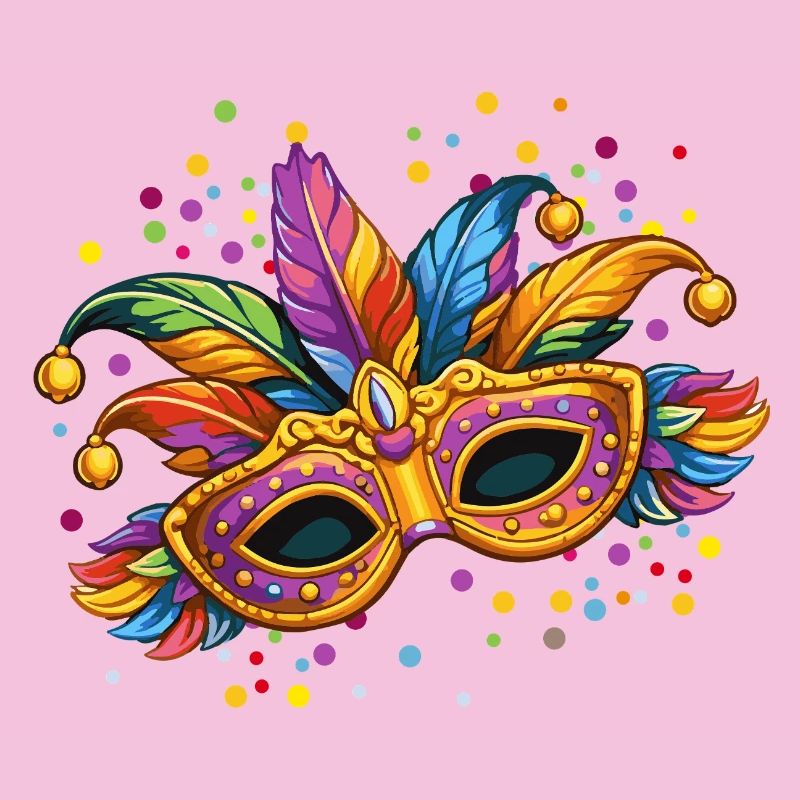 Masque de carnaval coloré – motif élégant de carnaval