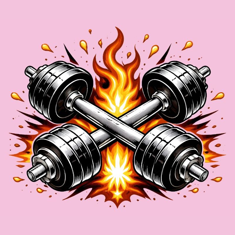 Flammende Hanteln 