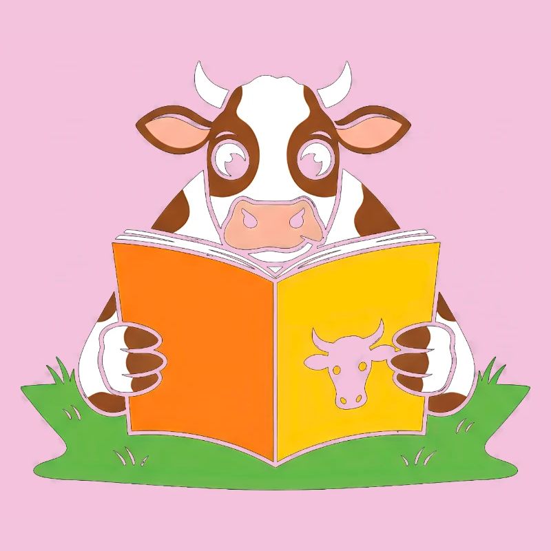 Vache lectrice en ruban