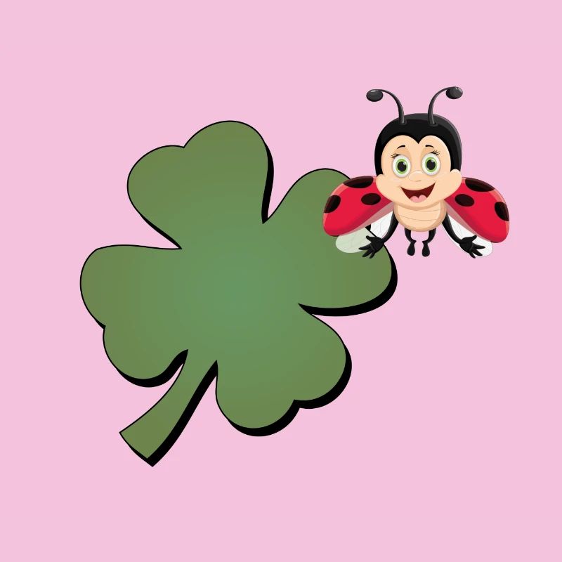 Trèfle avec ladybug (coccinelle)