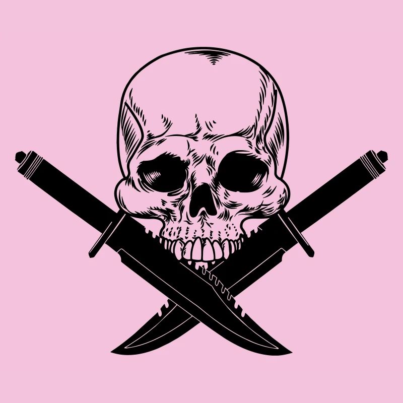 Skull skull crossed with two knives
