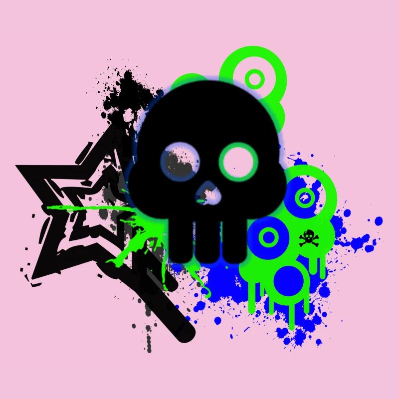 Neon Schädel Spritzer