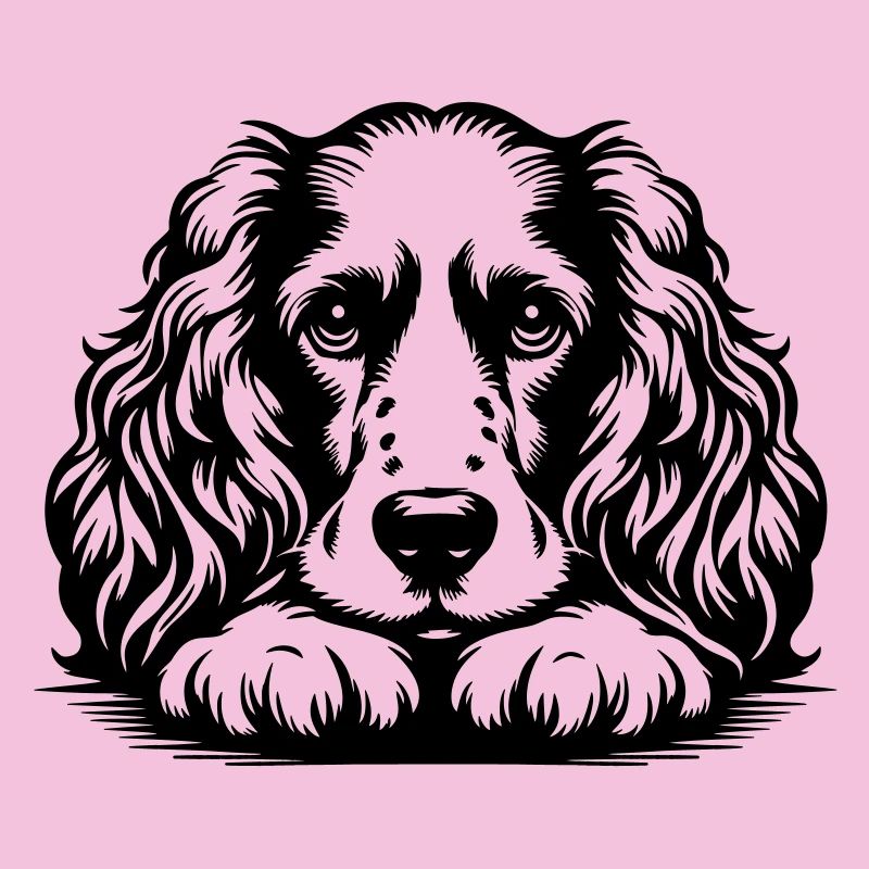 Tête de cocker avec pattes